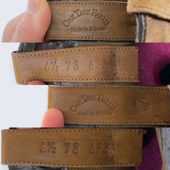 Oak Tree Farms Brown Nubuck Leather Tassel Western 2" Block Heel Boot 6.5 - Picture 7 of 9